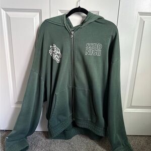 Darc Sport Green Zip Up Hoodie with SSDD NFCU Graphics